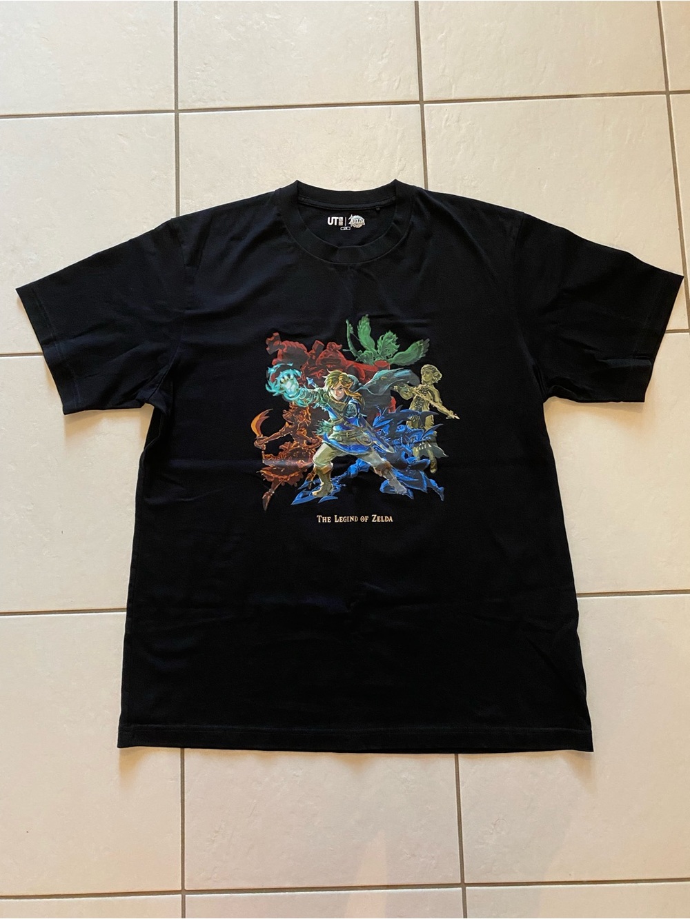 Uniqlo Black Legend of Zelda Multi-Color Graphic Tee